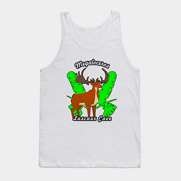 🦖 Extinct Megaloceros (Irish Elk) as Drawn in Lascaux Cave Tank Top by Pixoplanet